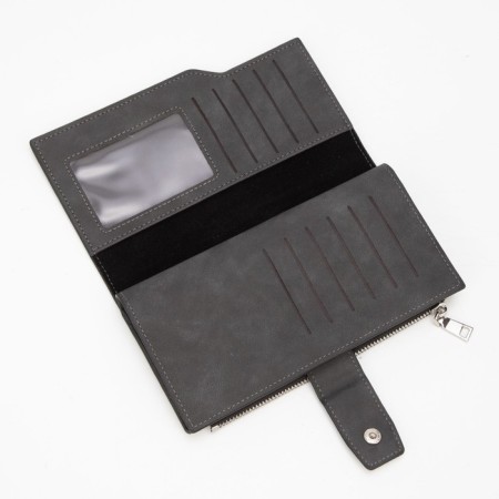 Women's wallet on the button, black color-2