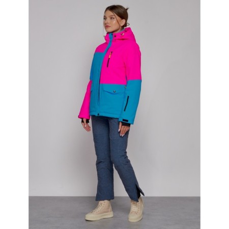 Ski jacket female winter, size 50, pink color-9
