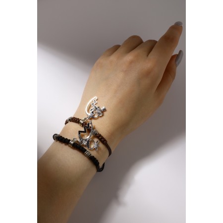 Bracelets "Demetrons" two halves, black-brown color, l = 12.5 cm-1