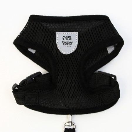 Drinking harness with a leash and reflective patch, m, ok 33, og 32-43, black-3