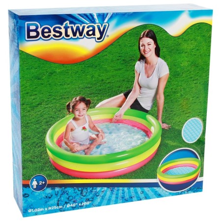 Rainbow inflatable pool, 102 x 25 cm, from 2 years, 51104 Bestway-3