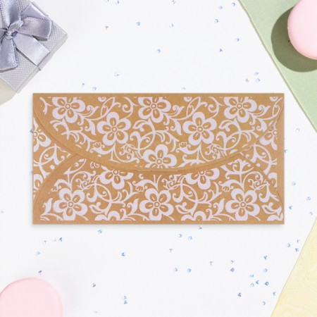 Money envelope "Universal" white flowers, 19 x 10 cm-2