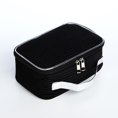 Cosmetic bag with lightning, black color