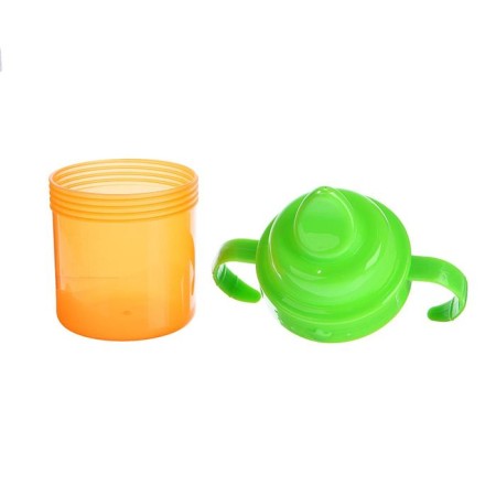 Baby playpel with solid nose, 150 ml., With handles, orange/green color-3