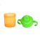 Baby playpel with solid nose, 150 ml., With handles, orange/green color
