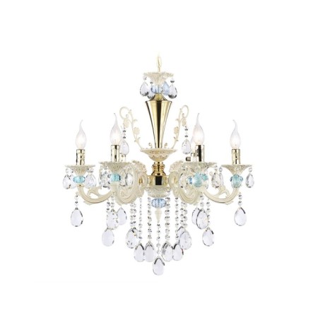 Crystal chandelier with Ambrella Light, Classic, Tr4923, 6HE14, Gold, White Color