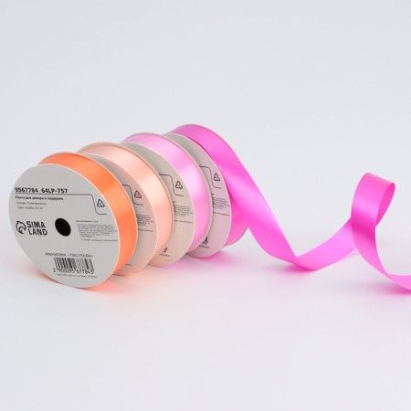 Tape for decor and gifts, pink, 2 cm x 45 m