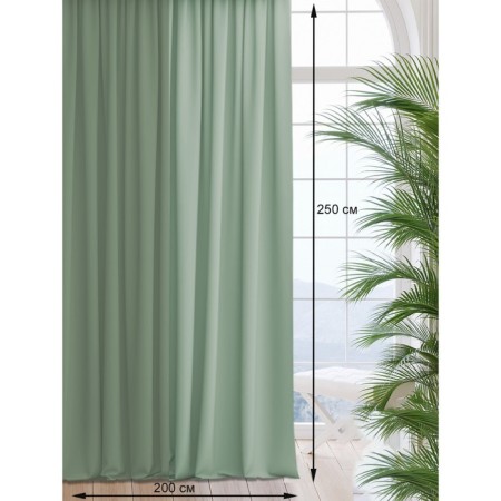 Set of curtains "Canvas", size 200x250 cm, 2 pcs, the color is mint, dusty menthol-2