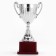Cup 045, award figure, silver, plastic stand, 20 x 10.6 x 8 cm.