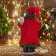 Santa Claus "In a suit with patterned sleeves" moves, with a backlight, 40 cm, red