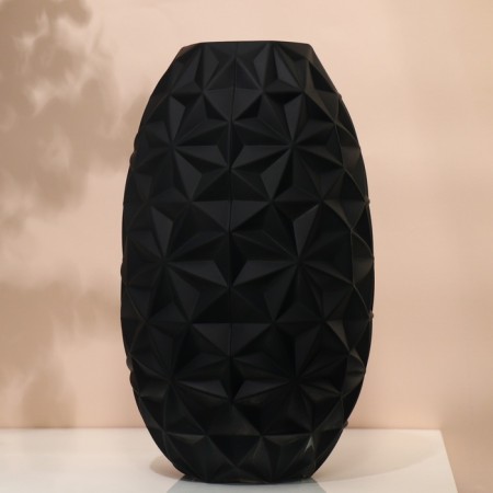 Vase for flowers "orchid" made of glass, black 35 x 20 x 20 cm-4