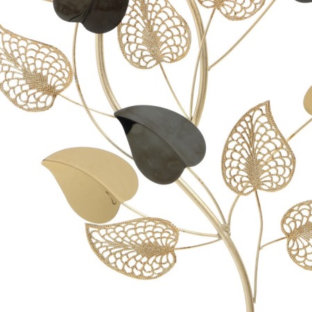 Decor Wall metal "Victor with leaves" gold with black 44x99 cm-2