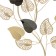Decor Wall metal "Victor with leaves" gold with black 44x99 cm