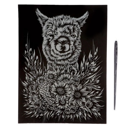 Big “charming alpaca” engraving-2