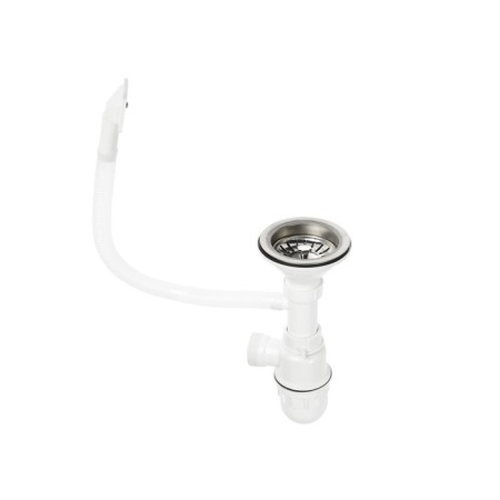 Kitchen sink "Vladiks", cut, with a siphon, 57x45 cm, left, stainless steel 0.6 mm-3