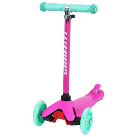 Graffiti scooter, Light wheels PU 110/75 mm, Abec 7, pink color-1
