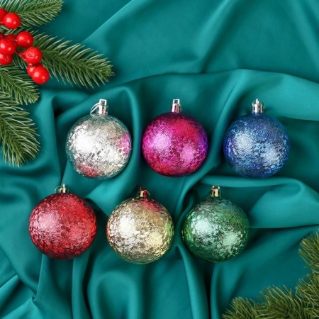 Set of balls plastic D-6 cm, 6 pcs "Prisoxy" mix