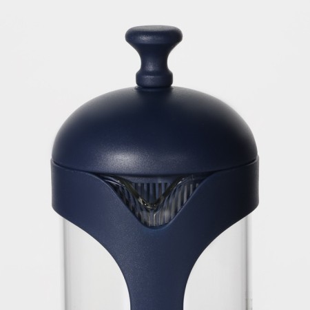 Teapot Hot French - Magistro press "Helsinki", 350 ml, glass, dark blue color-3