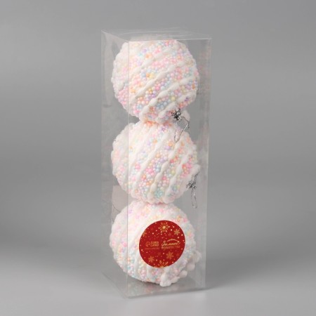 Set of balls Plastic D-8 cm, 3 pcs "Matteo"-1