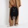 Women's backpack made of artificial leather with lightning, 2 pockets, black color