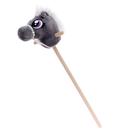 Soft toy "Horse-horseman", on a stick, mix, color gray color-6