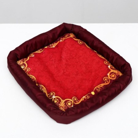 A bed with an side "Red pattern", 42 x 42 x 5 cm-2