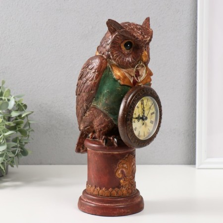 Polystone souvenir with clinics "Eagle in a green jacket on the column" 15x12.5x32 cm-1