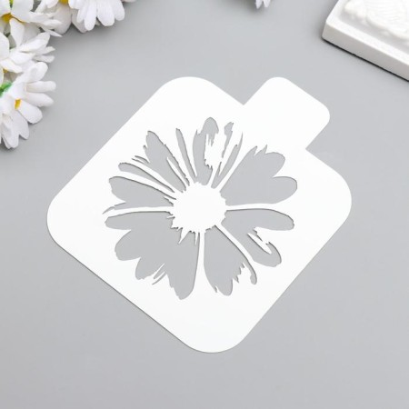 Plastic stencil "Flower" 9x9 cm-1