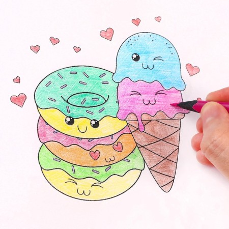 Colored pencils, 12 colors, trihedral, Minnie Mouse and Unicorn-2