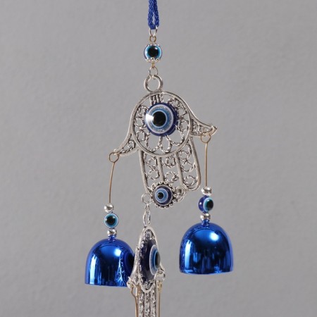 Wind music Metal from the evil eye "Hand of Fatima" 5 bells 6x45 cm-1