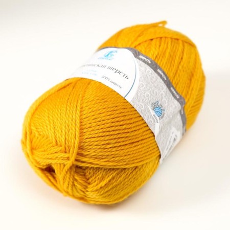 Yarn "Argentinean wool" 100% imported p/t wool 200m/100g (104 yellow)-1
