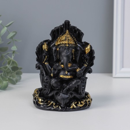 NECSK Polystone "Ganesha on the throne" 9.5x9.5x14.2 cm