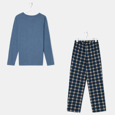 Kit (longshit, trousers) male, dark blue color, size 58-10