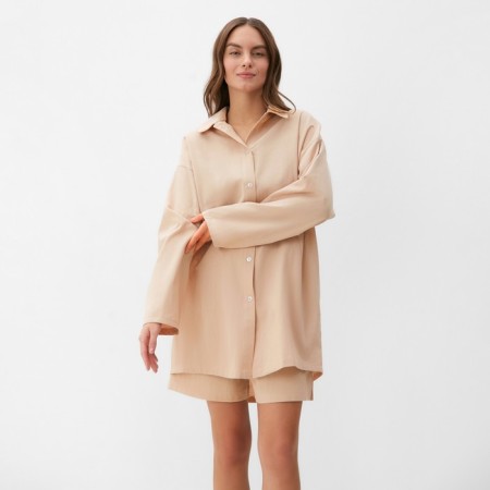 Female set (shirt, shorts) KAFTAN Size 44-46, beige