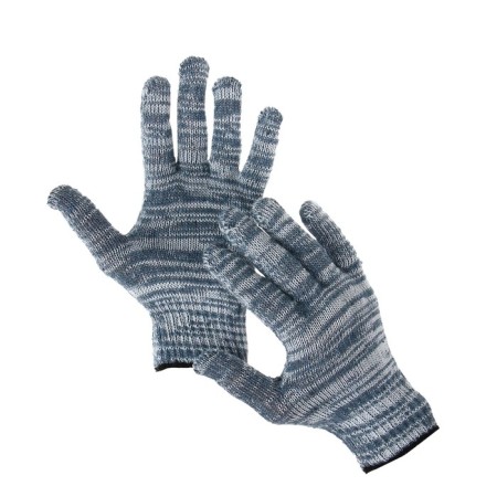 Workers, m/b gloves, knitting 7 class, 4 threads, size 9, without coating, gray