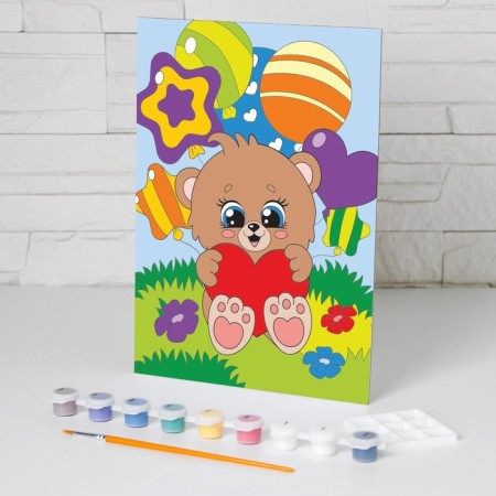 Picture on numbers for children "Mishutka", 20 x 28.5 cm-1