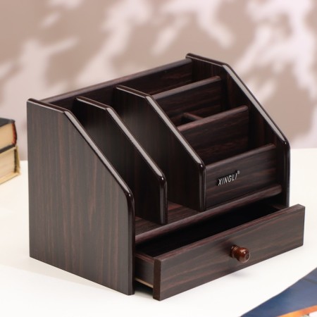 Organizer 6 sections, box, striped tree, 22x15x16 cm-2