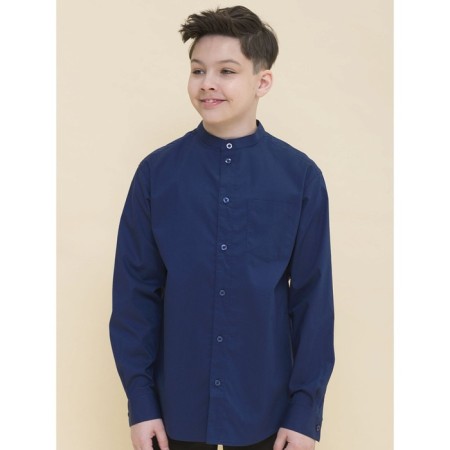 Hotgog shirt for boys, height 122 cm, dark blue color-1