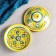Maslenka Rishtan ceramics "Patterns", 17 cm, yellow