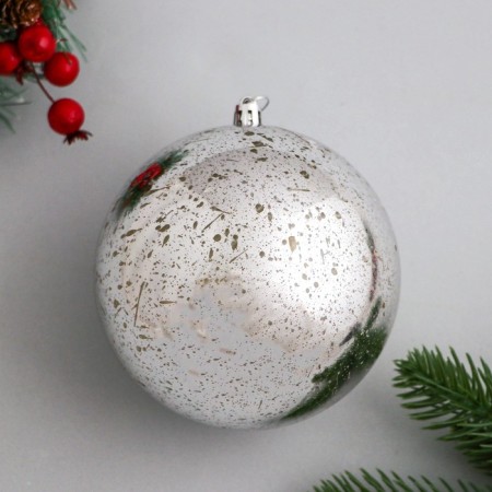 Ball plastic d-11.5 cm "Vintage" silver