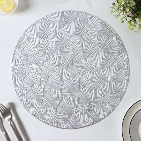 Set of serving napkins on the table "Fan", d = 38 cm, 4 pcs, silver color-5
