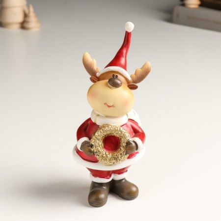 Polystone souvenir "Losik in red caftan and cap, with a golden wreath" 8x6x16.5 cm