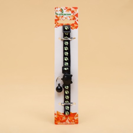 Koshachi collar "shower" luminous, with a bell, 30 x 1 cm, polyester, black-5
