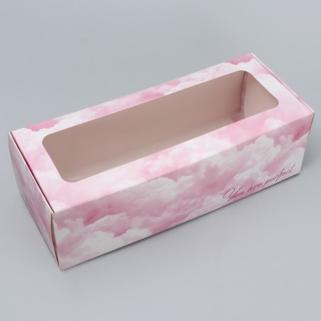 Confectionery packaging, a cupcake box with a window, “Sweet cotton wool”, 26 x 10 x 8 cm