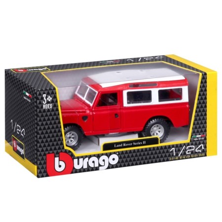 BBURAGO LAND Rover Series II, Die-Cast, 1:25, opening doors, red red-12