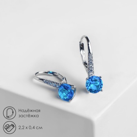 Earrings with rhinestones "Anyutina Eye" Brierous color in silver