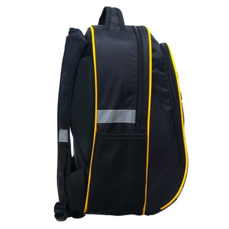 School backpack, 39 x 24 x 19 cm, ergonomic back, calligrata a "football", black-18