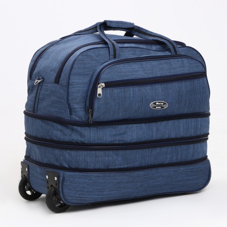 Road bag on wheels, a lightning department, with an increase, an outer pocket, blue color-2