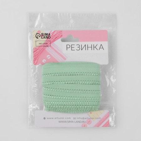 Gum openwork linen, 10 mm, 10 ± 1 m, green color-2