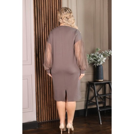 Women's dress, size 58, beige color-8
